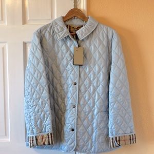 New Burberry quilted jacket. Baby blue color XL